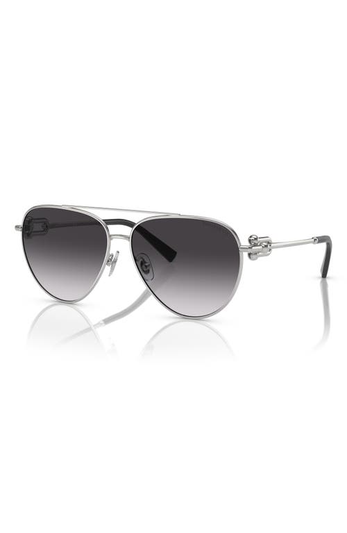 Shop Tiffany & Co . 59mm Gradient Pilot Sunglasses In Grey Flash