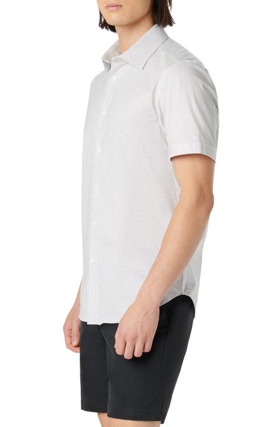 Shop Bugatchi Miles Ooohcotton® Pin Dot Short Sleeve Button-up Shirt In White