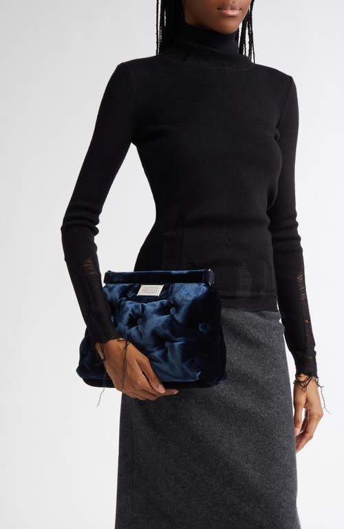 Shop Maison Margiela Small Glam Slam Classique Velvet Clutch In Cosmo