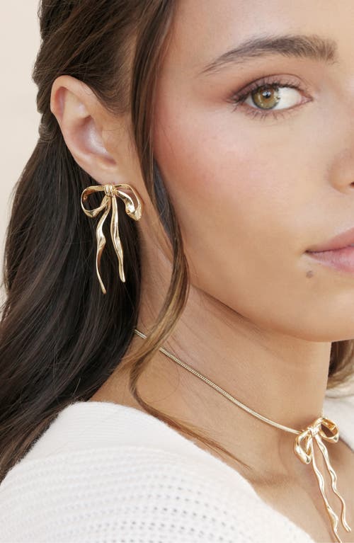 Ettika Organic Bow Earrings In Gold