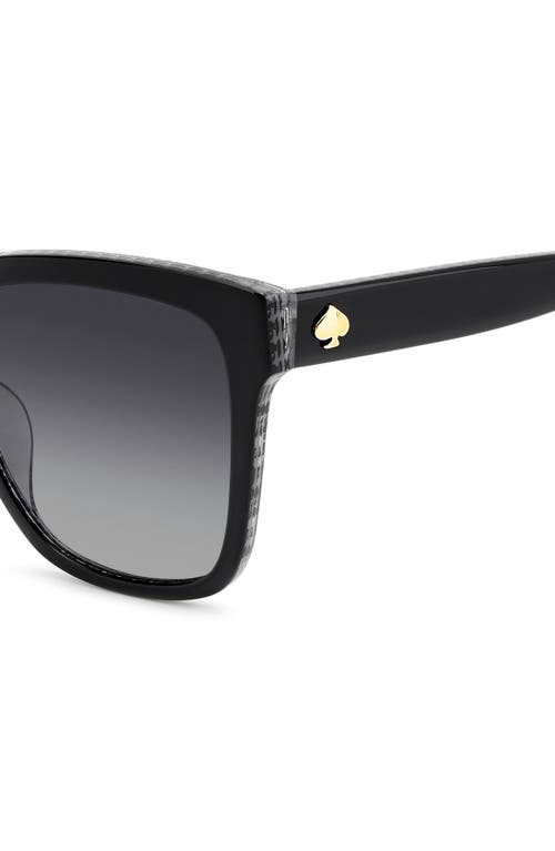 Kate Spade New York Kiya 56mm Gradient Square Sunglasses In Black White/grey Polar