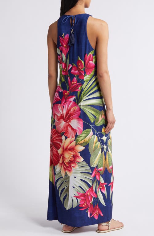 Shop Tommy Bahama Jasmina La Botanica Floral Maxi Dress In Island Navy