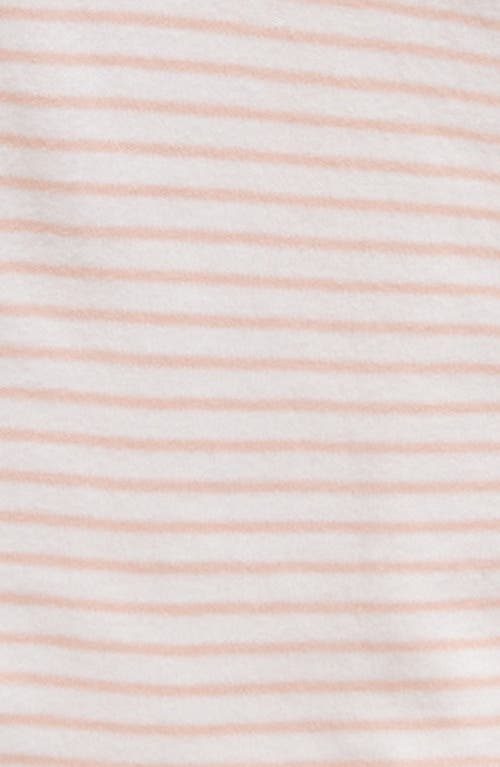 Shop Vineyard Vines Stripe Pima Cotton Zip Footie In White/strawberry