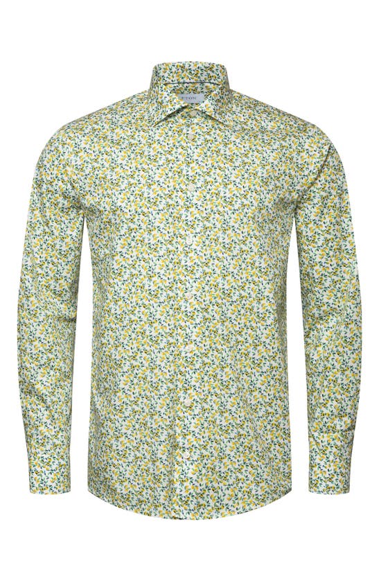 Eton Cotton Lemon Print Slim Fit Dress Shirt In Yellow