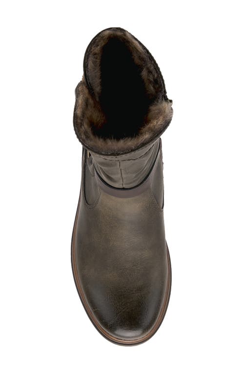 Shop Spring Step Francala Water Resistant Faux Fur Bootie In Olive Green