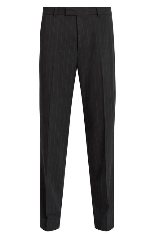 Shop Allsaints Heddon Pinstripe Slim Fit Trousers In Black