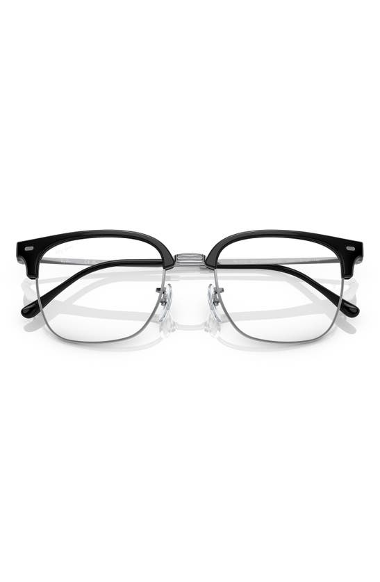 Ray Ban 51mm Square New Clubmaster In Black Silver