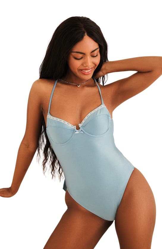 Shop Dippin Daisys Happy Life Back Bow One Piece In Baby Blue