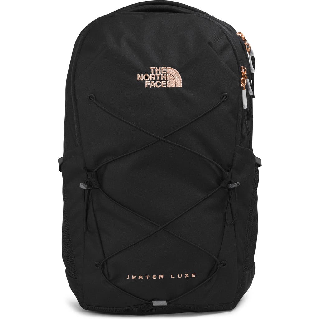 The North Face Jester Luxe Backpack In Tnf Black/coral Metallic