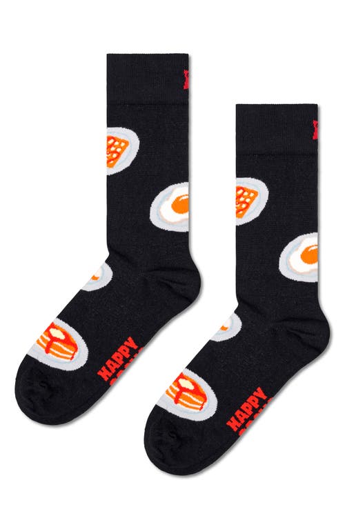 Happy Socks Breakfast Socks in Black 