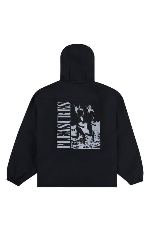Pleasures Run Hooded Nylon Jacket In Black