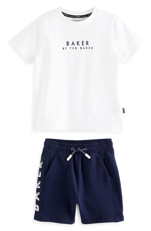 Baker by Ted Kids' Graphic T-Shirt & Pull-On Shorts Set Blue at Nordstrom,