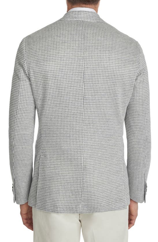 Jack Victor Queens Houndstooth Knit Linen Blend Sport Coat In Light Grey