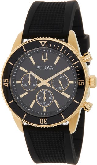 bulova black gold watch