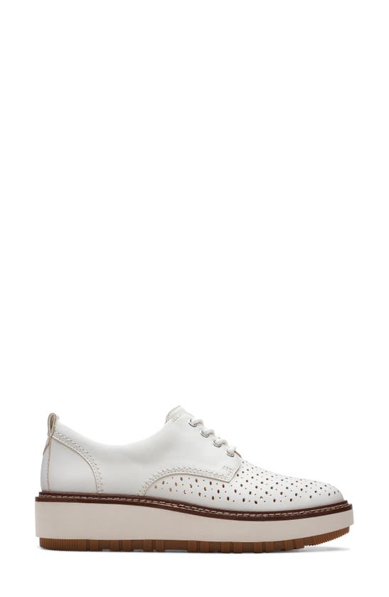 Shop Clarks Orianna Move Wedge Derby In Off White Leather