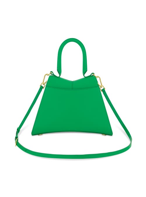 Mac Duggal Gold Hardware Detail Angular Top Handle Small Leather Handbag In Spring Green