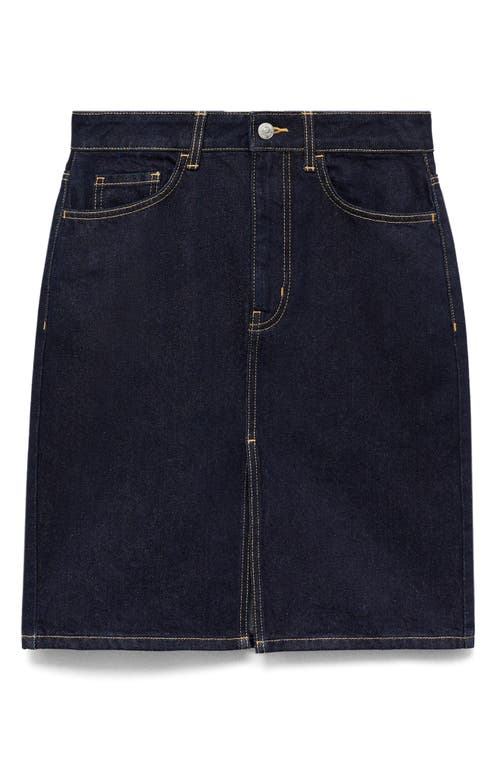 Mango Denim Miniskirt In Open Blue