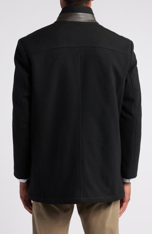 Johnston & Murphy Upton Car Coat With Removable Bib In Black