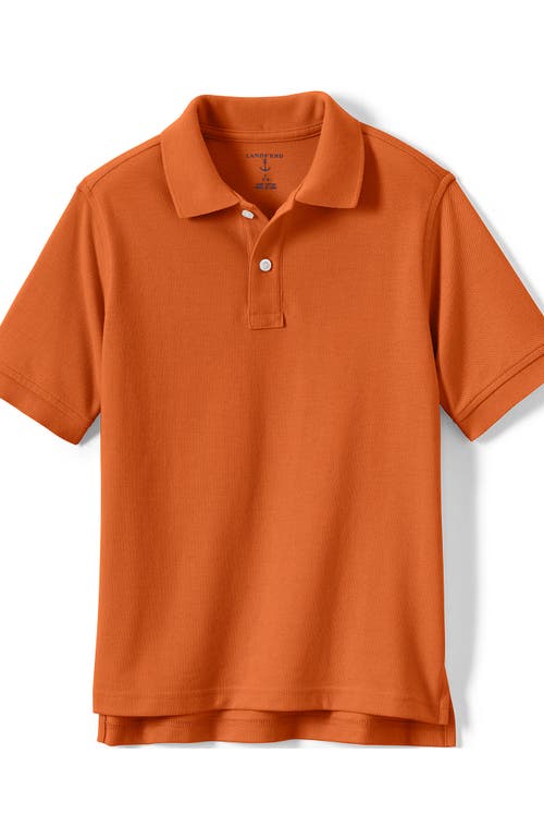 Shop Lands' End School Uniform Kids Short Sleeve Mesh Polo Shirt In Orange Spice