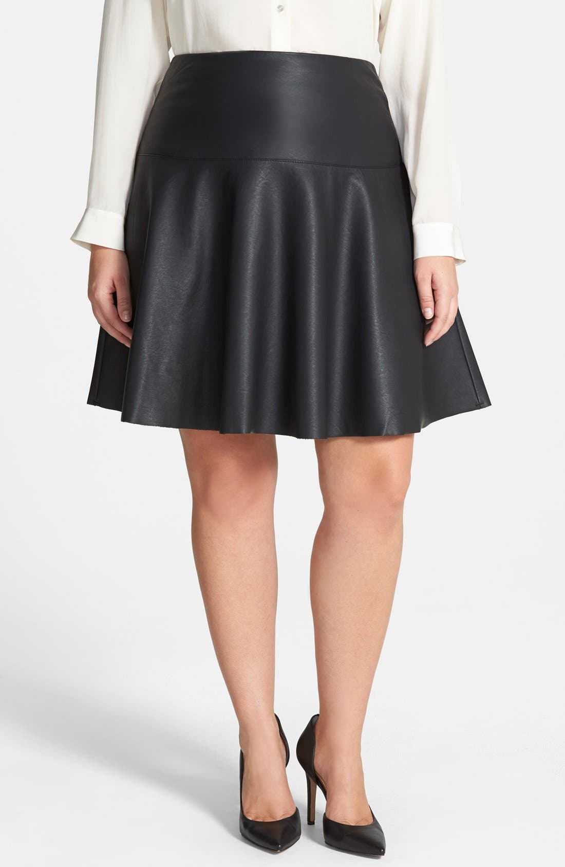 City Chic Faux Leather Dancer Skirt (Plus Size) Nordstrom
