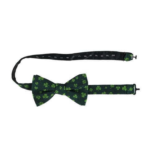 Shop Trafalgar Green Shamrock Novelty Silk Bow Tie