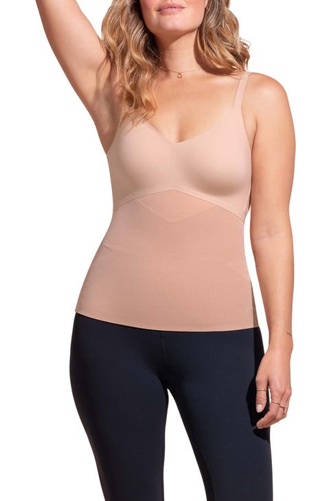 Women's Stretch Cotton Cami Built-in Shelf Bra, Sports Home Camisole  Workout Shirts Activewear, White, S 