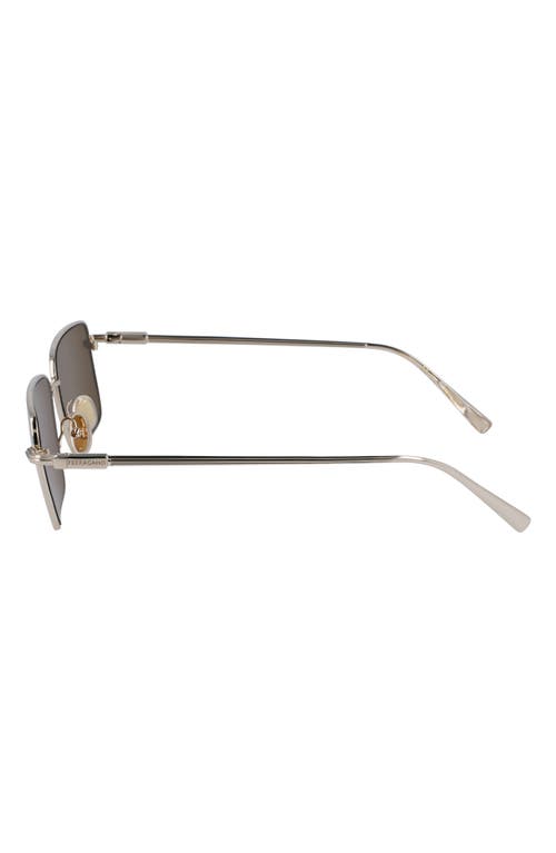 Ferragamo Gancini Evolution 57mm Rectangular Sunglasses In Gold/brown