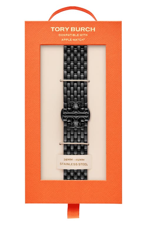 Shop Tory Burch The Eleanor Black 18mm Apple Watch® Bracelet Watchband