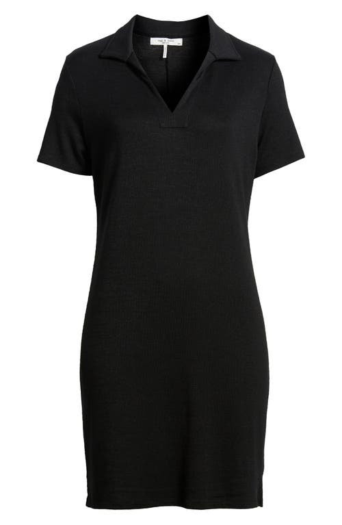 Shop Rag & Bone The Knit Polo Minidress In Black