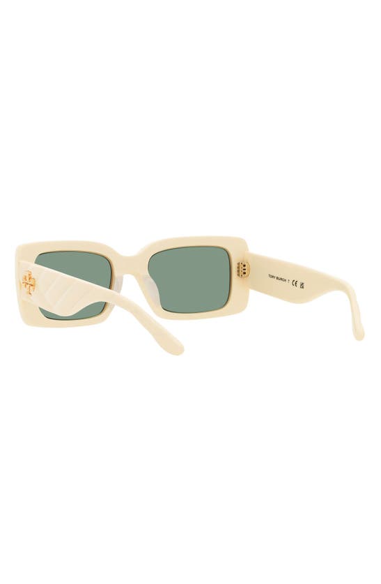 Tory Burch 51mm Rectangular Sunglasses In Milky Ivory Modesens 1376