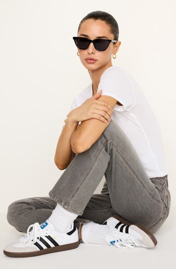 Good Curve Raw Hem High Waist Straight Leg Jeans