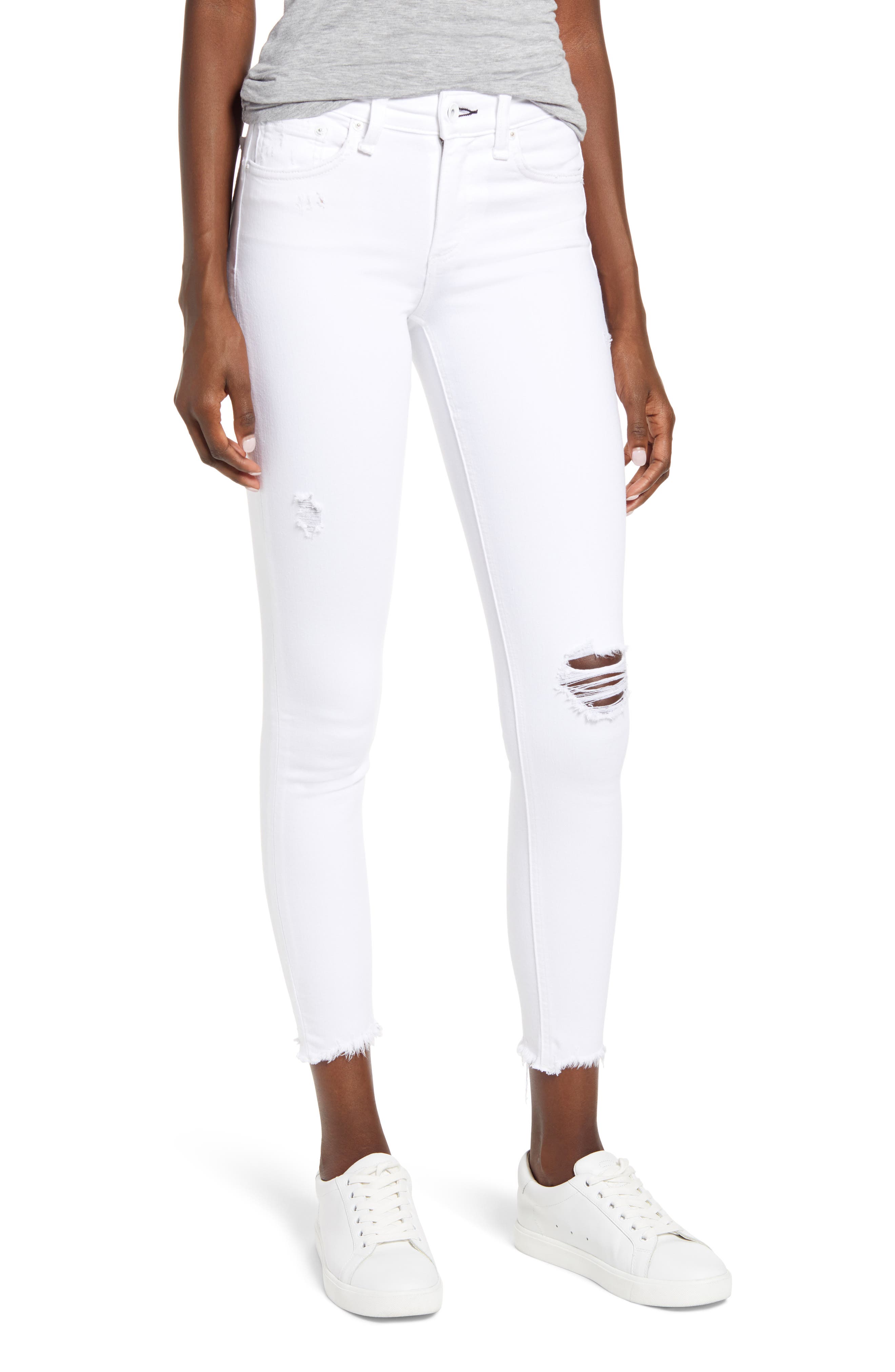 women's distressed ankle jeans