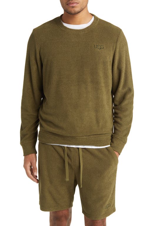 UGG(r) Coen Brushed Terry Cloth Crewneck Sweatshirt in Burnt Olive
