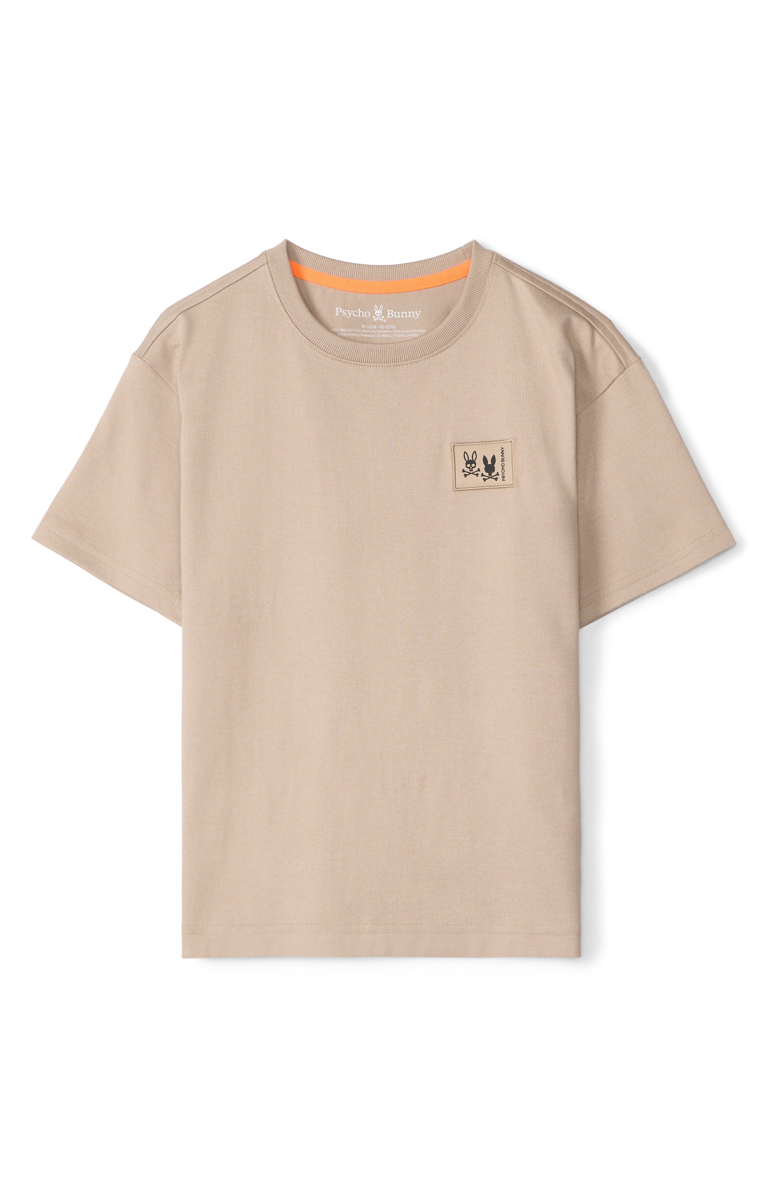 Psycho Bunny Kids' Monroe Cotton Graphic T-Shirt in Stone 