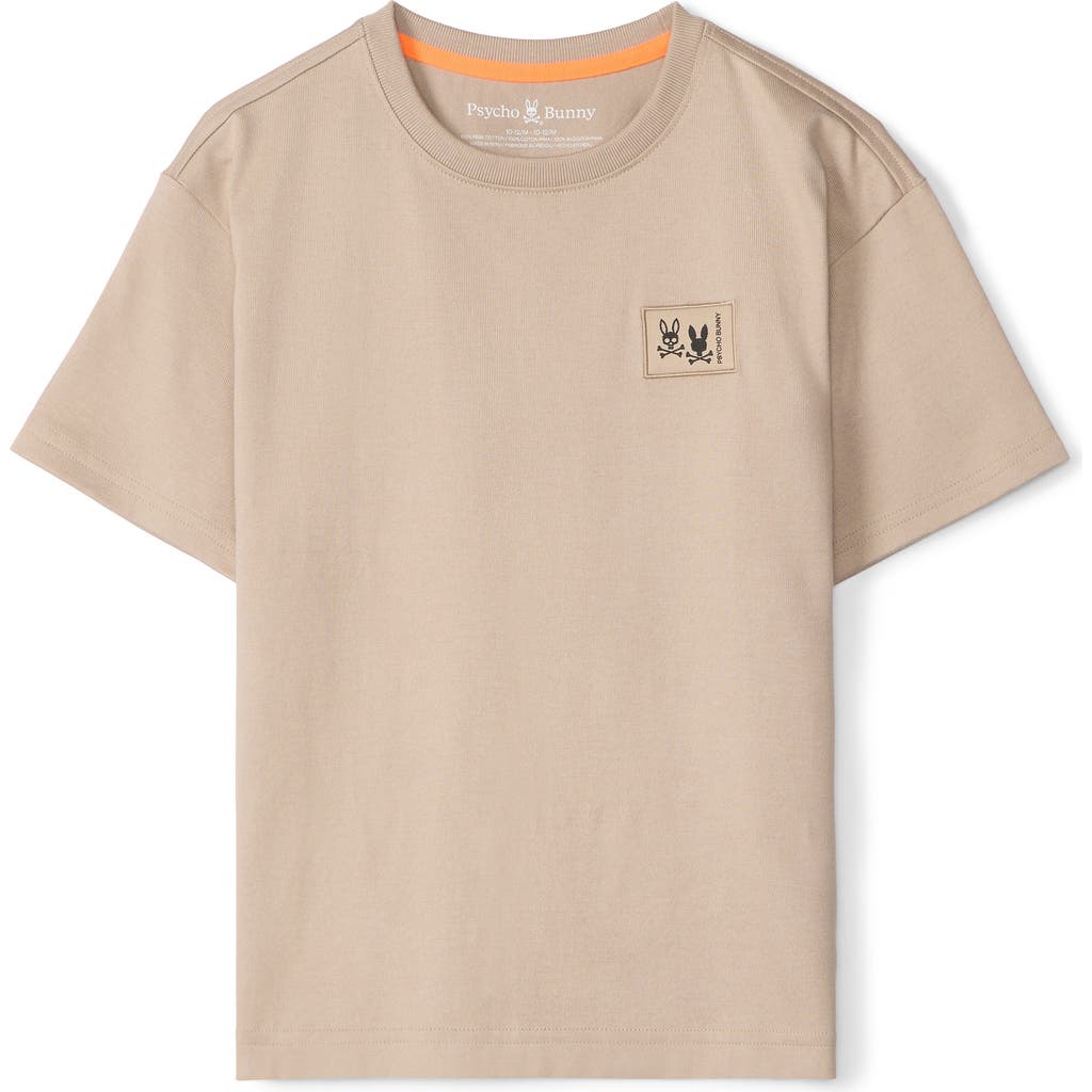 Psycho Bunny Kids' Monroe Cotton Graphic T-Shirt in Stone