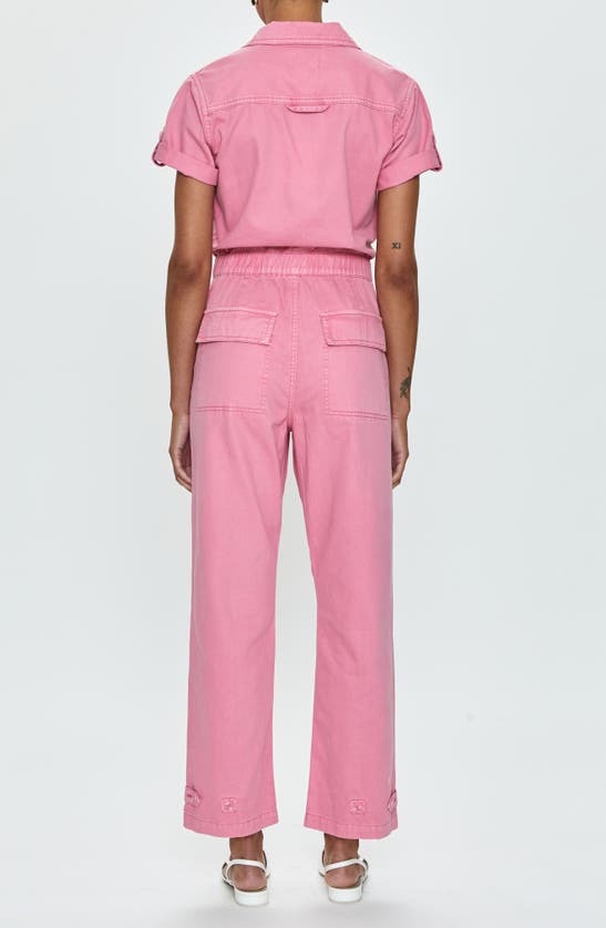 Shop Pistola Campbell Cotton Utility Jumpsuit In Peony Pink