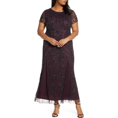 Plus Size Pisarro Nights Embellished Mesh Maxi Dress
