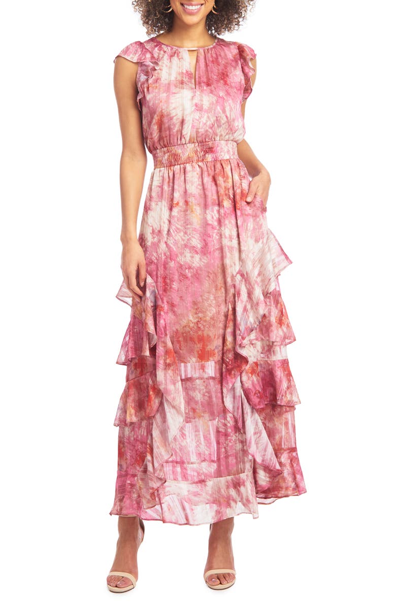 RACHEL Rachel Roy Issa Tie-Dye Tiered Maxi Dress | Nordstrom