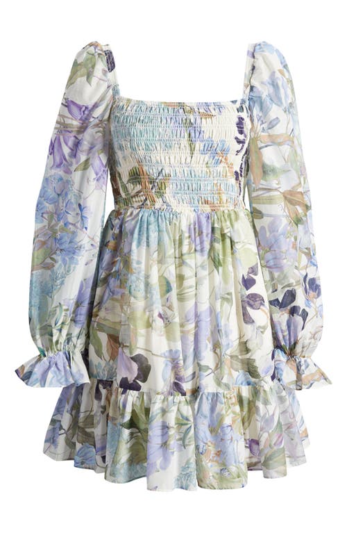 & OTHER STORIES & OTHER STORIES FLORAL LONG SLEEVE SMOCKED COTTON DRESS