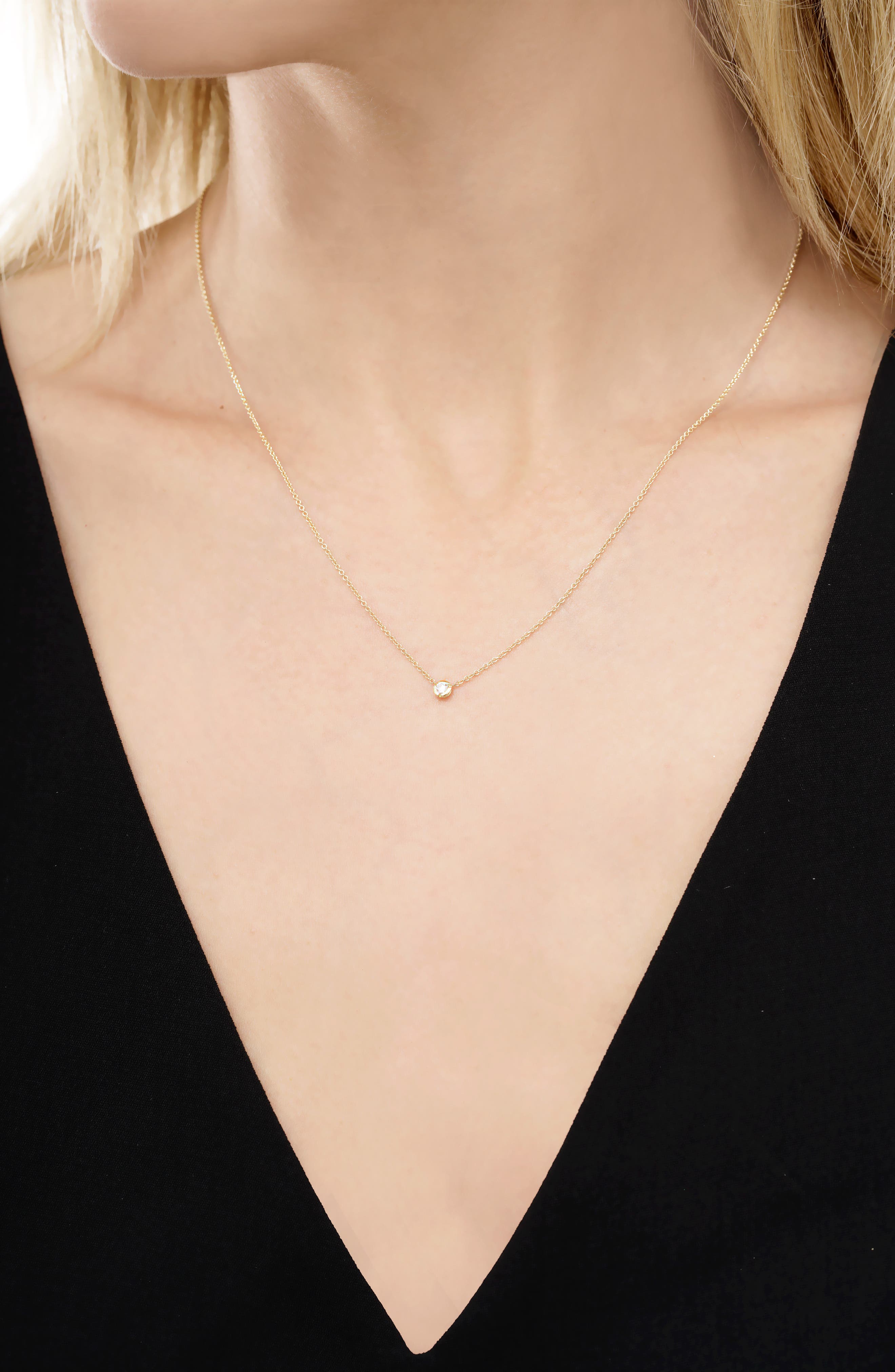 diamond drop necklace white gold