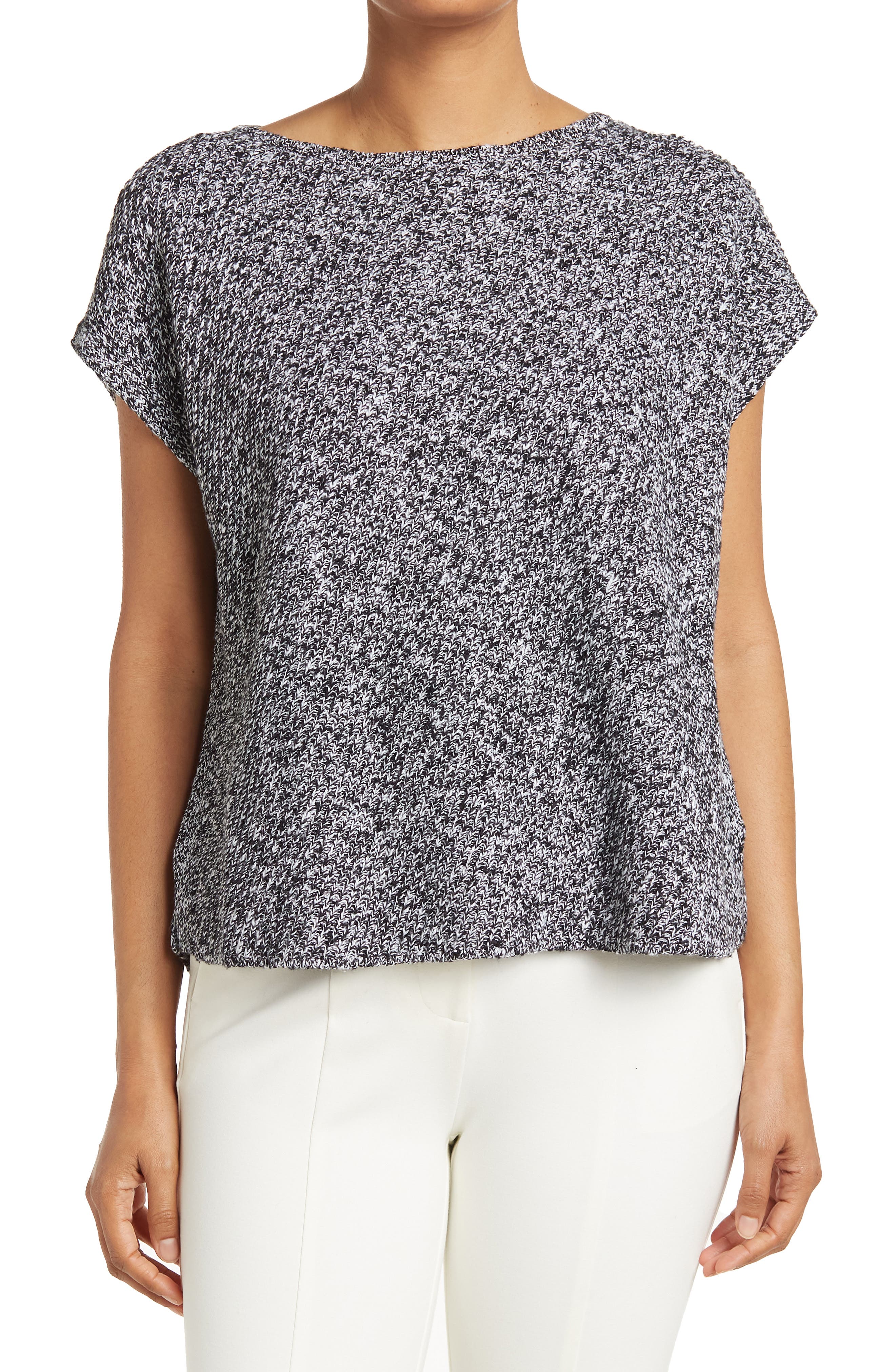 Eileen Fisher Bateau Neck Marled Knit 