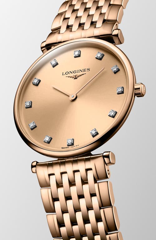 Shop Longines La Grande Classique Diamond Bracelet Watch, 29mm In Pink