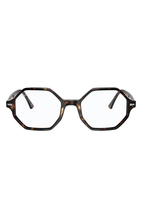 Ray-Ban Unisex Britt 52mm Octagonal Optical Glasses in Havana at Nordstrom