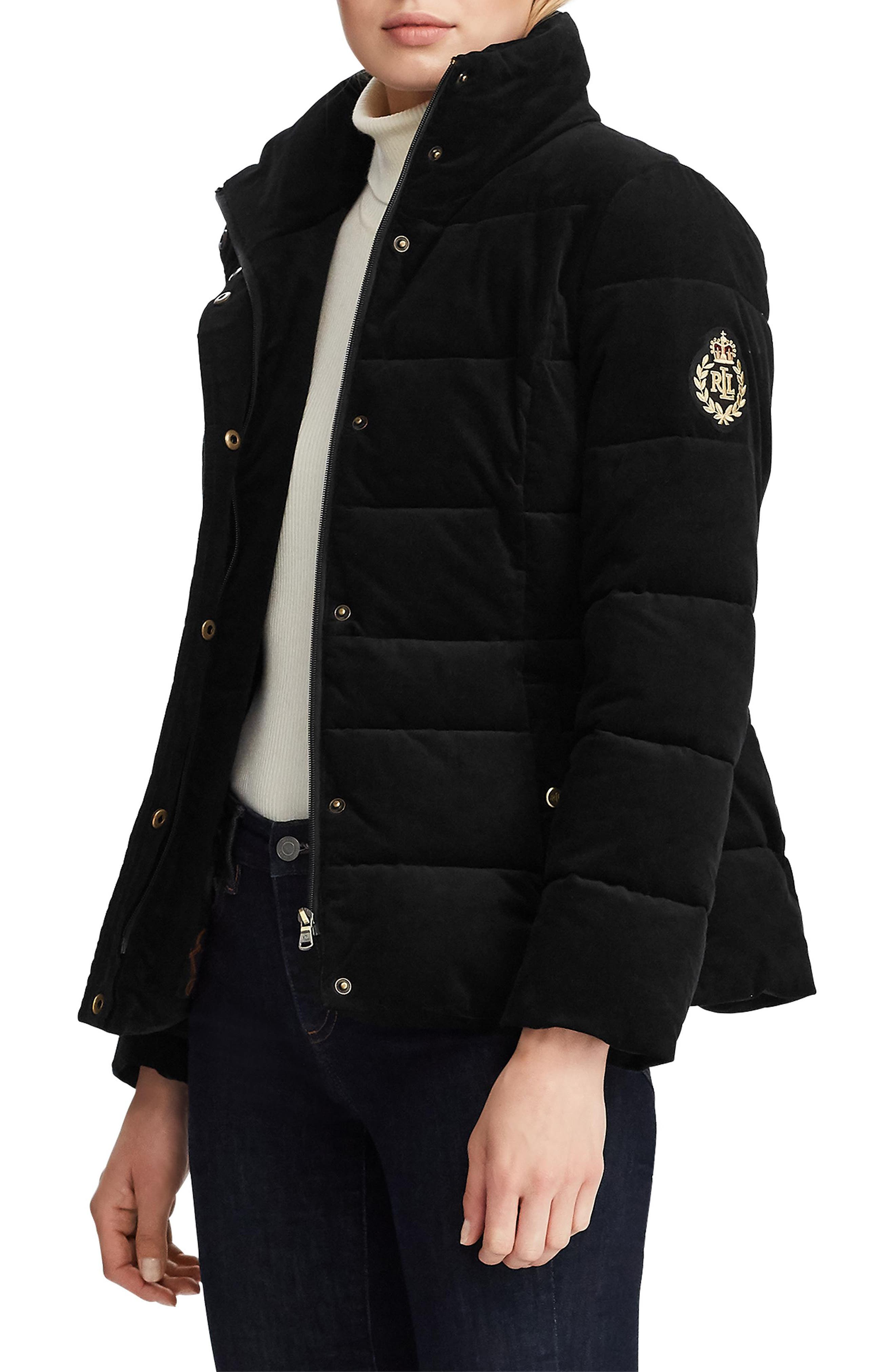 ralph lauren black puffer jacket women's