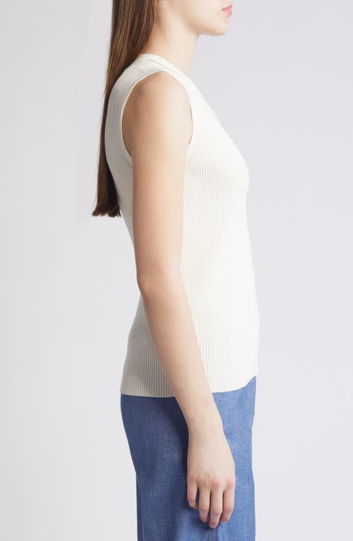 Shop Hugo Boss Boss Fality Cutout Sleeveless Sweater In Soft Cream