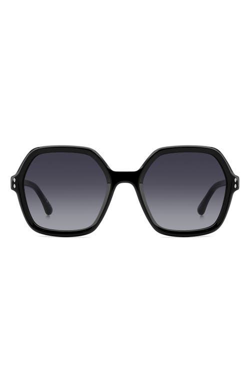 Isabel Marant Gradient Acetate Square Sunglasses In Black/grey Shaded