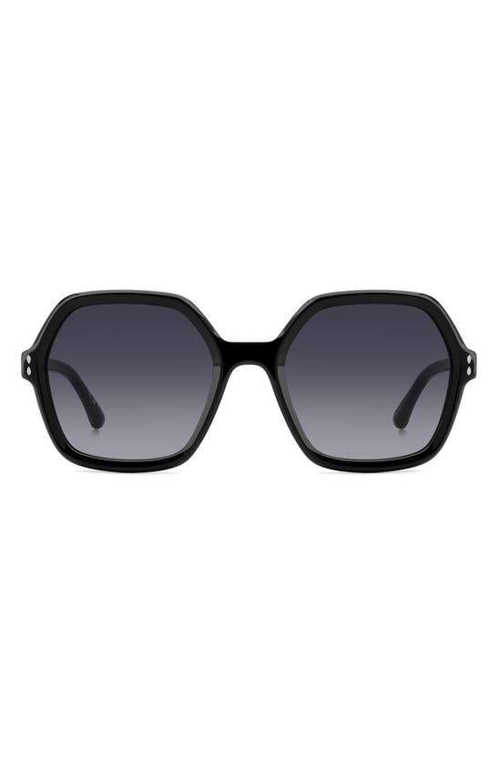 Shop Isabel Marant 55mm Gradient Square Sunglasses In Black/ Grey Shaded