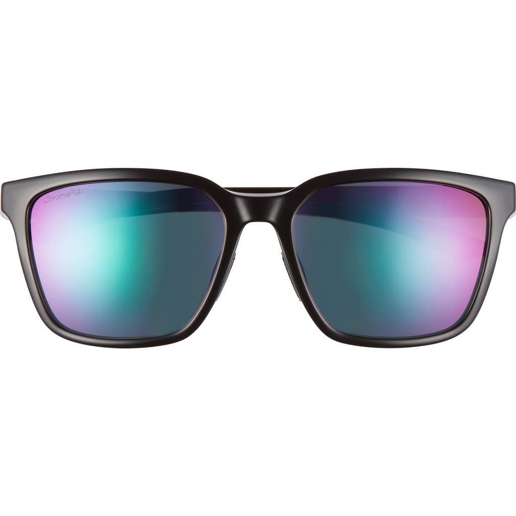 Smith Shoutout 57mm Chromapop™ Polarized Square Sunglasses In Black/chromapop Violet