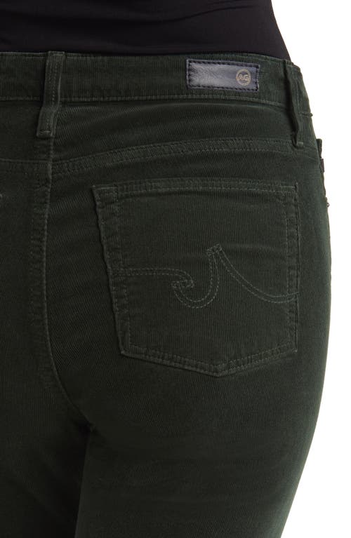 Ag Farrah High Waist Stretch Corduroy Bootcut Pants In Hidden Pine