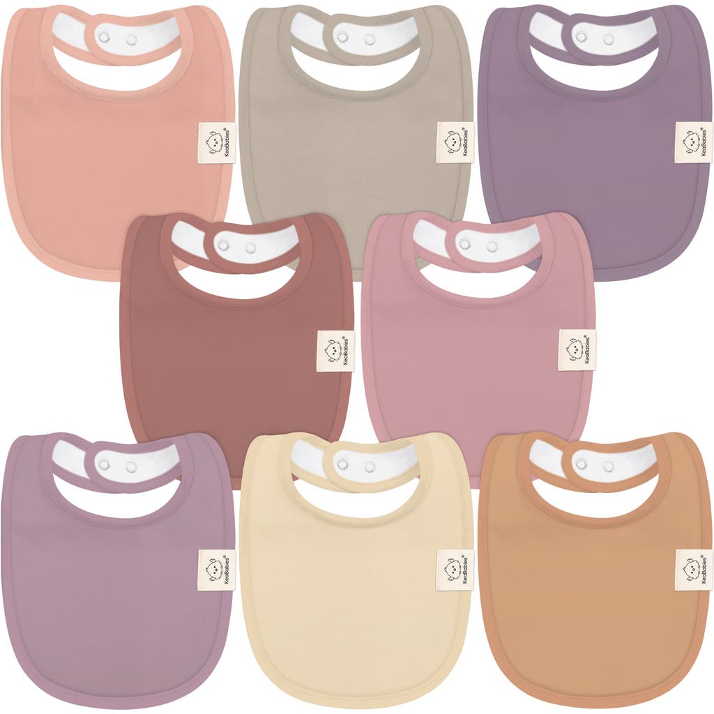 Keababies 8-pack Baby Drool Bibs In Mauve